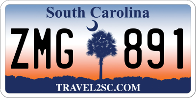 SC license plate ZMG891