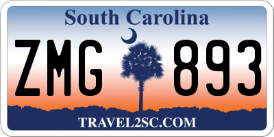 SC license plate ZMG893