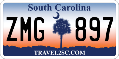 SC license plate ZMG897