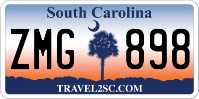 SC license plate ZMG898
