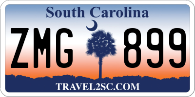 SC license plate ZMG899
