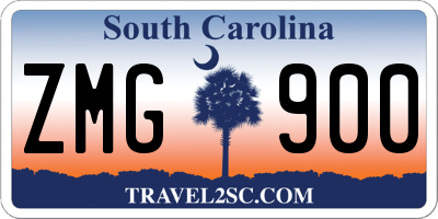 SC license plate ZMG900