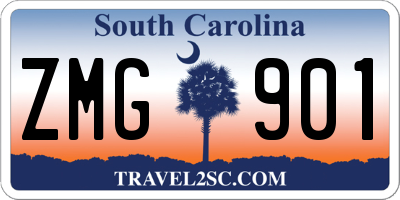 SC license plate ZMG901