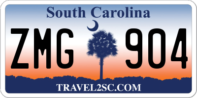 SC license plate ZMG904