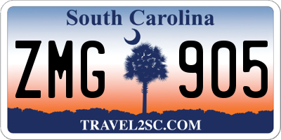 SC license plate ZMG905