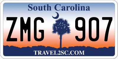 SC license plate ZMG907