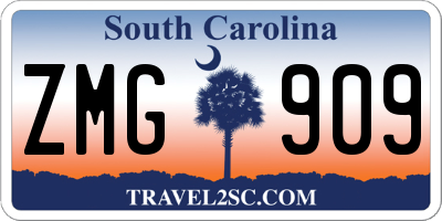 SC license plate ZMG909