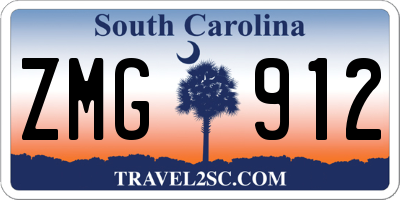 SC license plate ZMG912