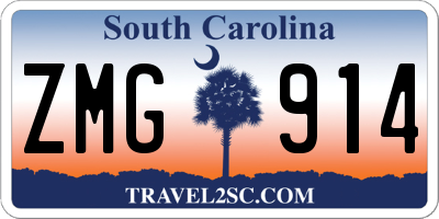 SC license plate ZMG914