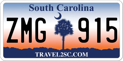 SC license plate ZMG915