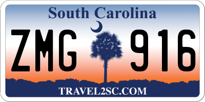 SC license plate ZMG916
