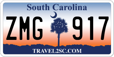 SC license plate ZMG917