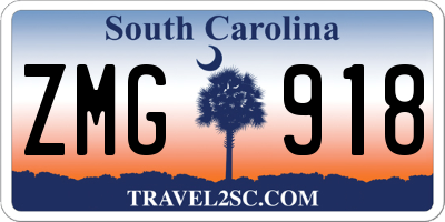 SC license plate ZMG918