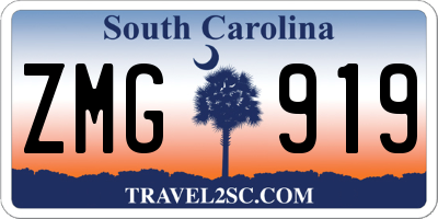 SC license plate ZMG919