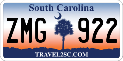 SC license plate ZMG922