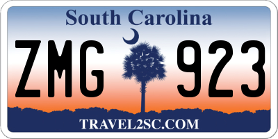 SC license plate ZMG923