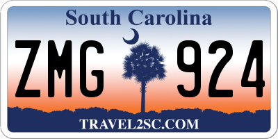 SC license plate ZMG924