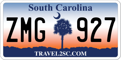 SC license plate ZMG927