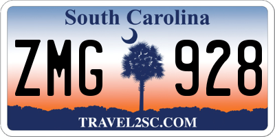 SC license plate ZMG928