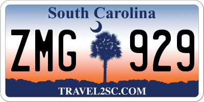 SC license plate ZMG929