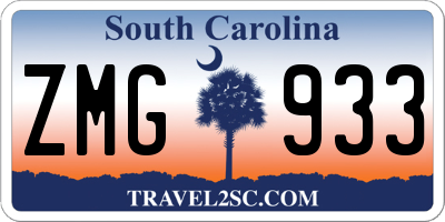 SC license plate ZMG933