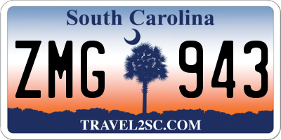 SC license plate ZMG943