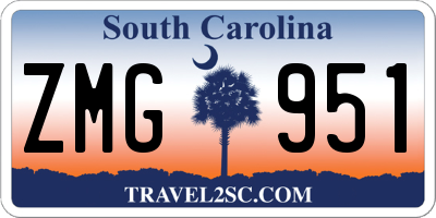 SC license plate ZMG951