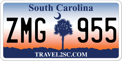 SC license plate ZMG955