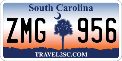 SC license plate ZMG956