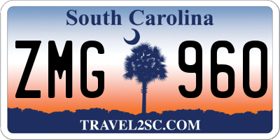 SC license plate ZMG960