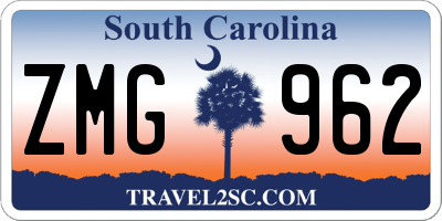 SC license plate ZMG962