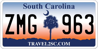 SC license plate ZMG963