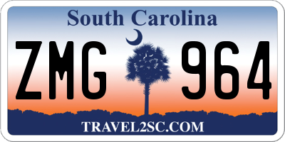 SC license plate ZMG964