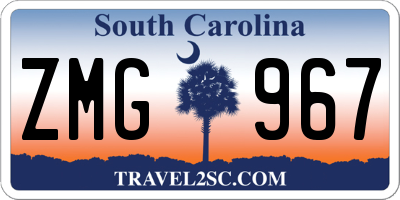 SC license plate ZMG967