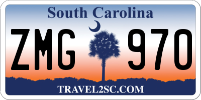 SC license plate ZMG970
