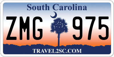 SC license plate ZMG975