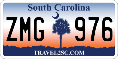 SC license plate ZMG976