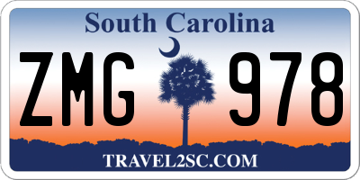 SC license plate ZMG978