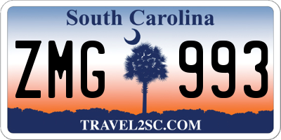 SC license plate ZMG993