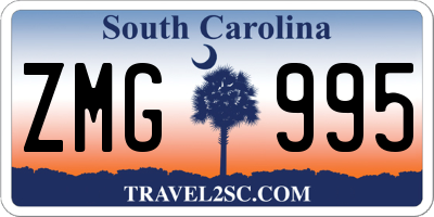 SC license plate ZMG995