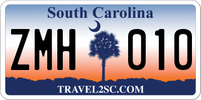 SC license plate ZMH010