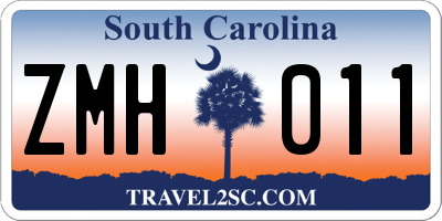 SC license plate ZMH011