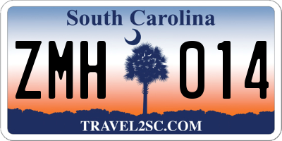 SC license plate ZMH014