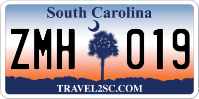 SC license plate ZMH019