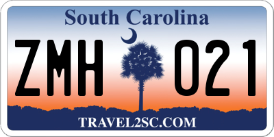 SC license plate ZMH021