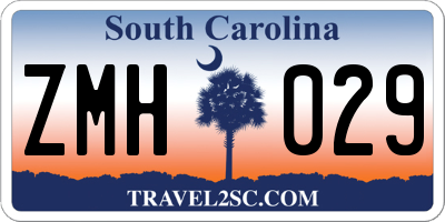 SC license plate ZMH029