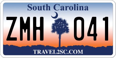 SC license plate ZMH041