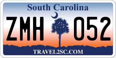 SC license plate ZMH052