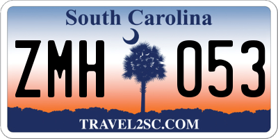 SC license plate ZMH053