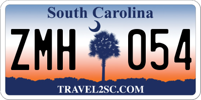 SC license plate ZMH054